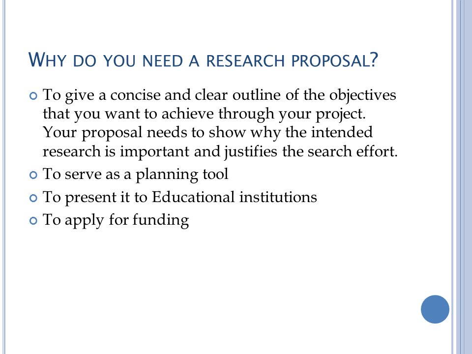why write a research proposal
